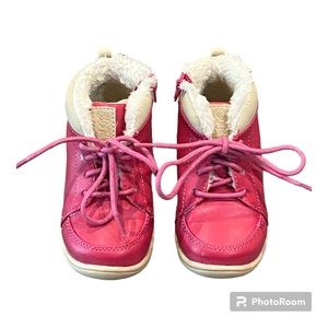 Mobility pink leather warm boots